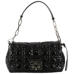 Christian Dior New Lock Flap Bag Cannage Quilt Patent Small