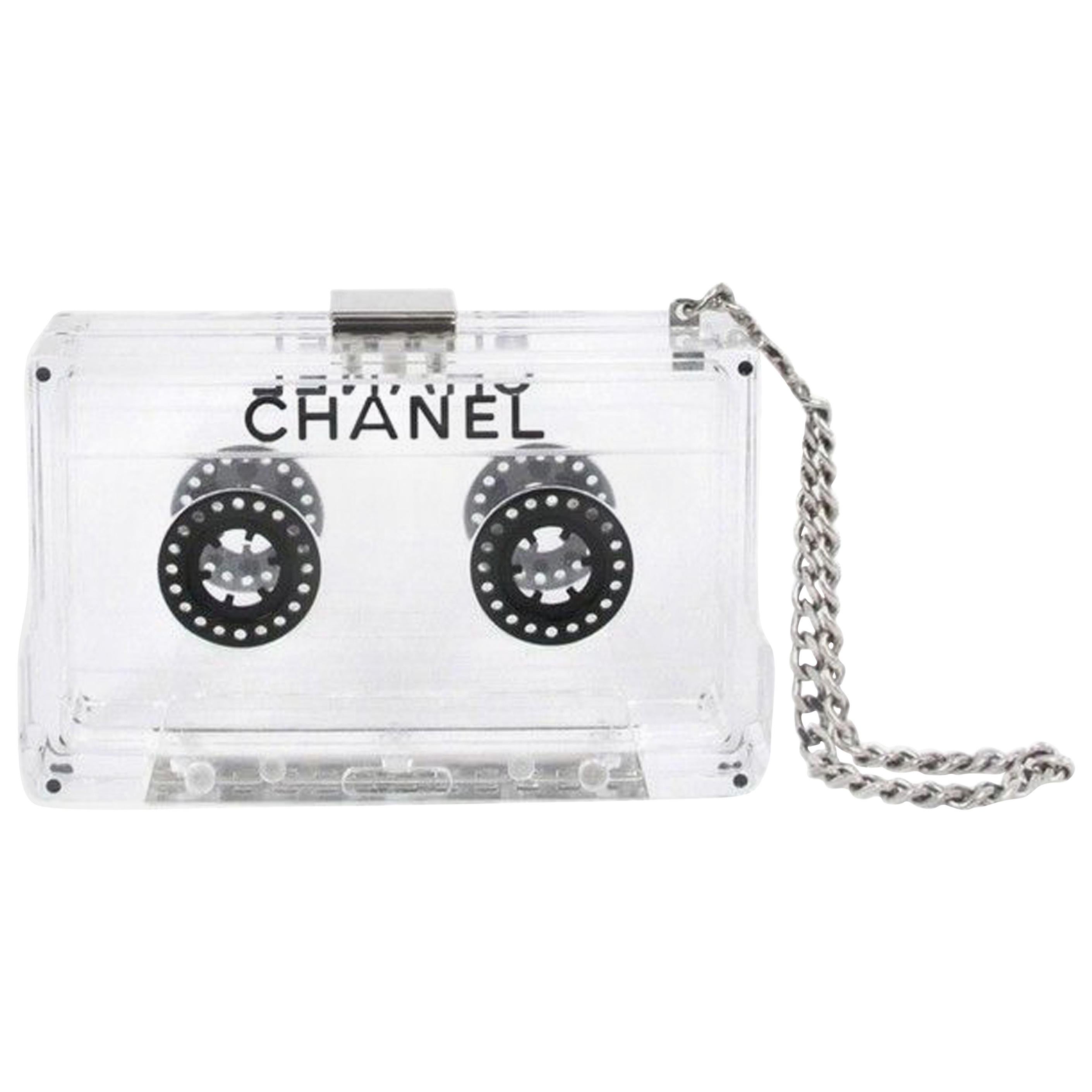 Chanel Clear Cassette Tape Lucite Clutch