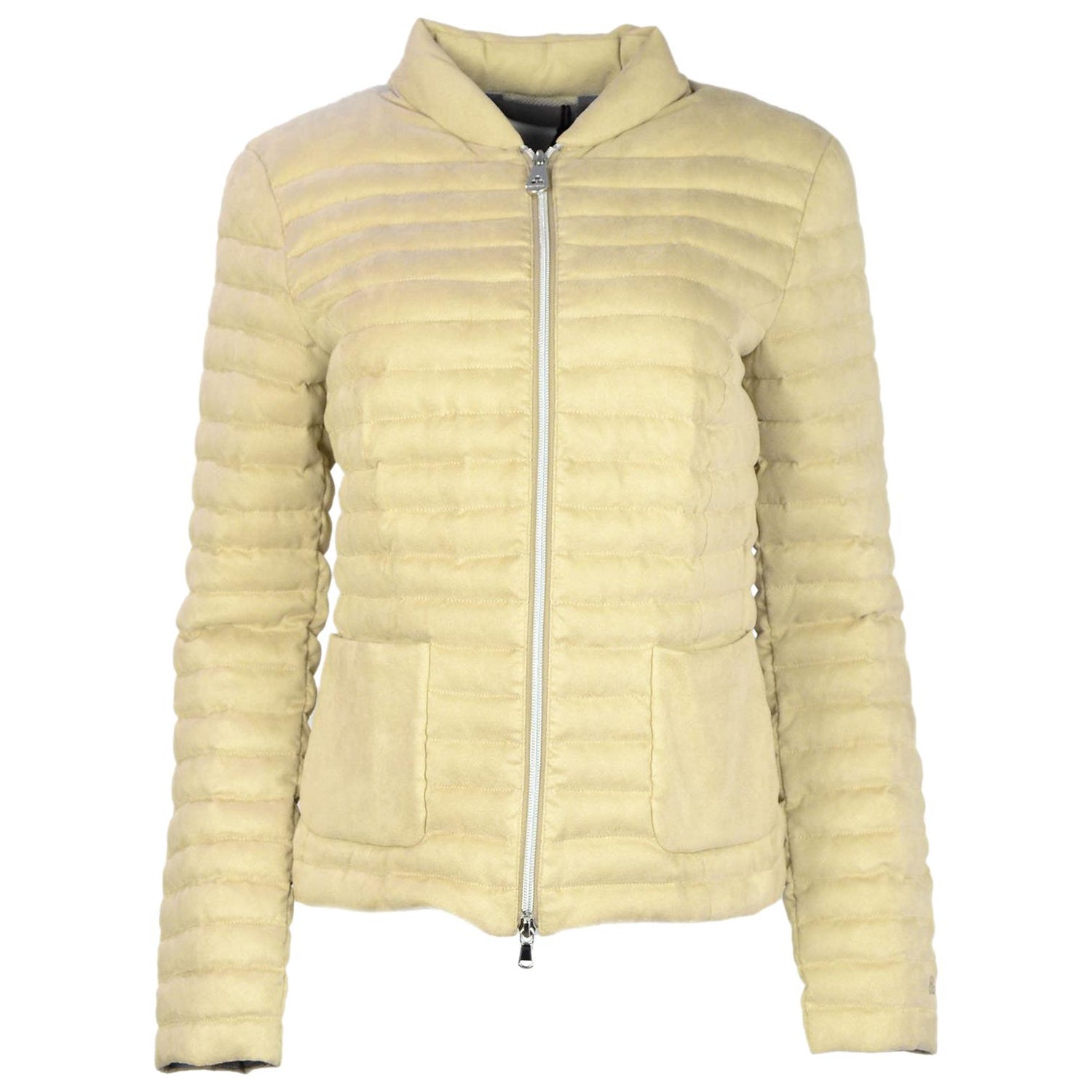 Peuterey Beige Quilted Goose Down Jacket Sz IT46 For Sale at 1stDibs