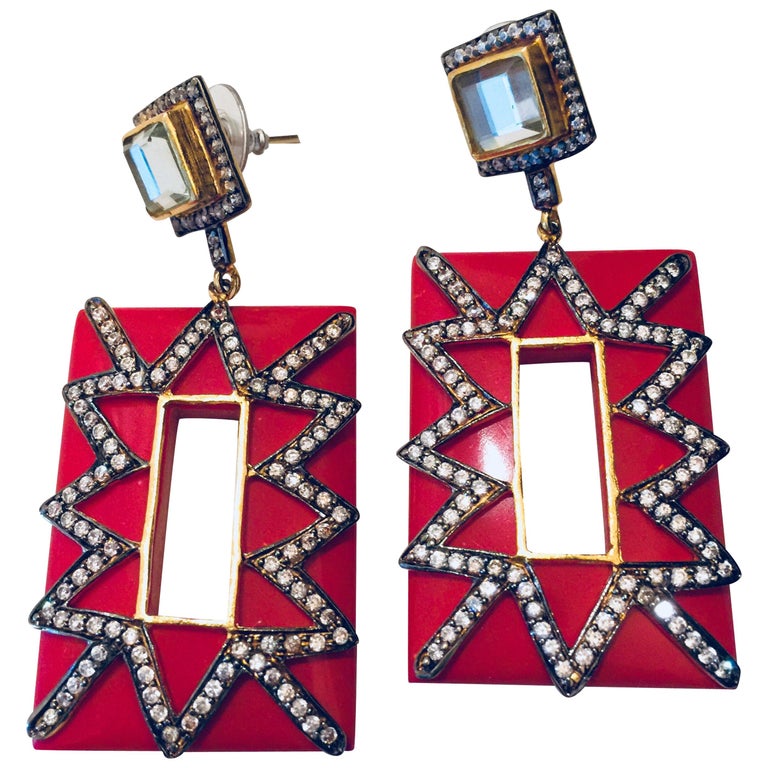 Audrey Crystal Earrings For Sale at 1stDibs
