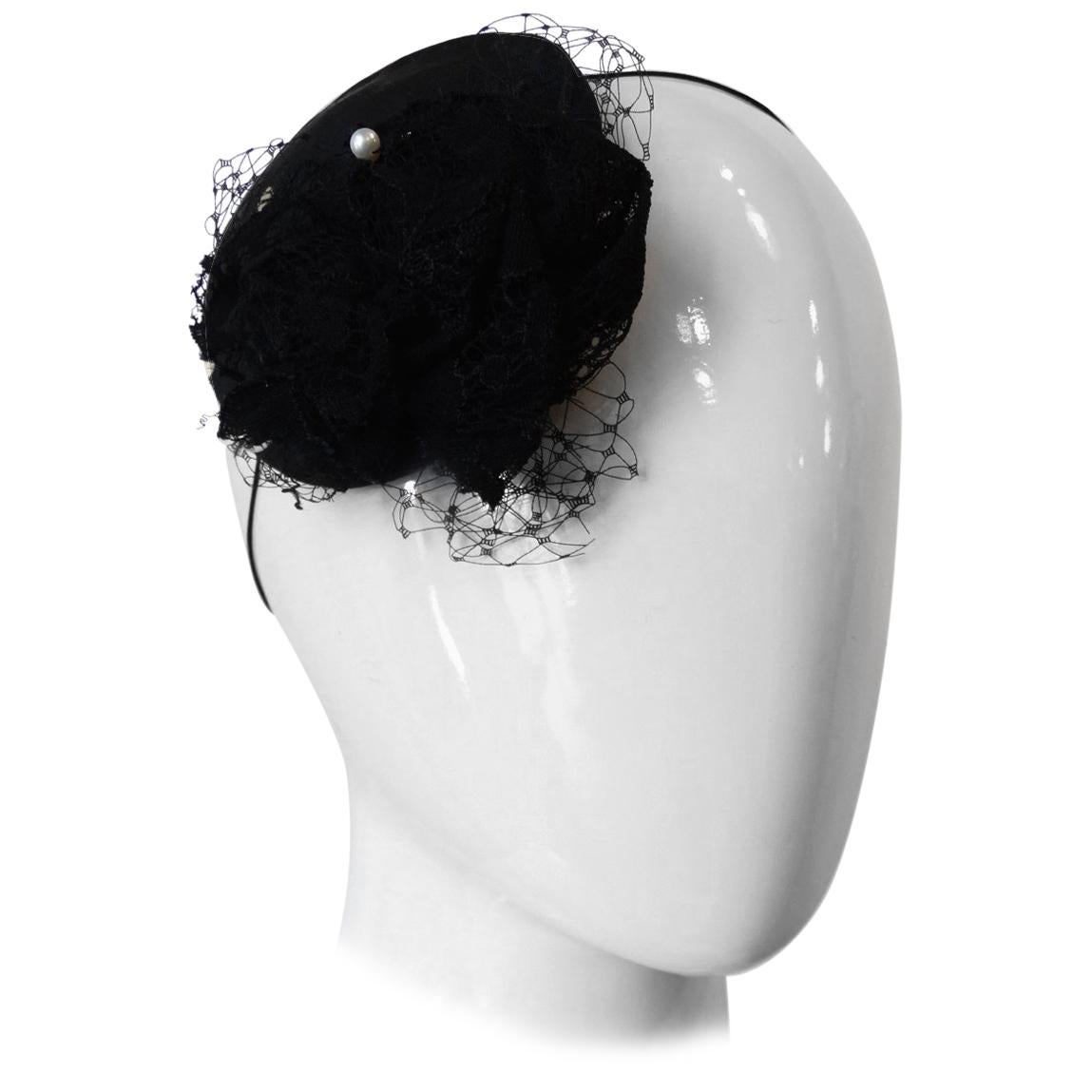 1980s Selima By V Polka Dot Tulle Fascinator