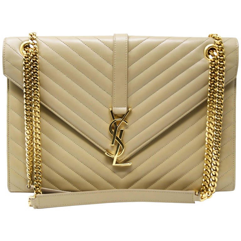 YSL Large Quilted Beige Shoulder Bag at 1stDibs ysl khaki bag, ysl