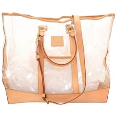 Retro Louis Vuitton Isaac Mizrahi Clear Vinyl x Leather Limited Tote Bag