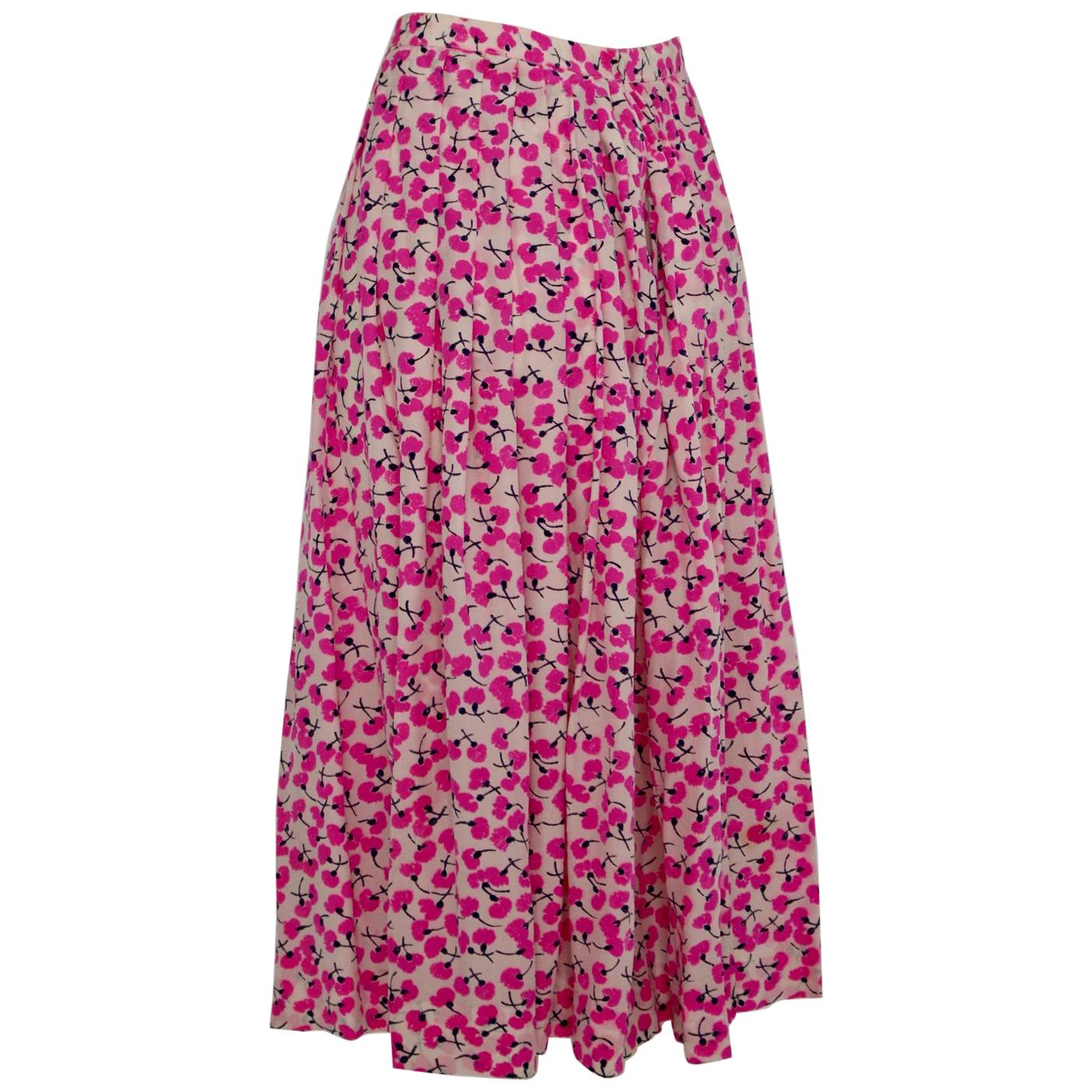 Yves Saint Laurent Rive Gauche Silk Skirt, 1980s  For Sale