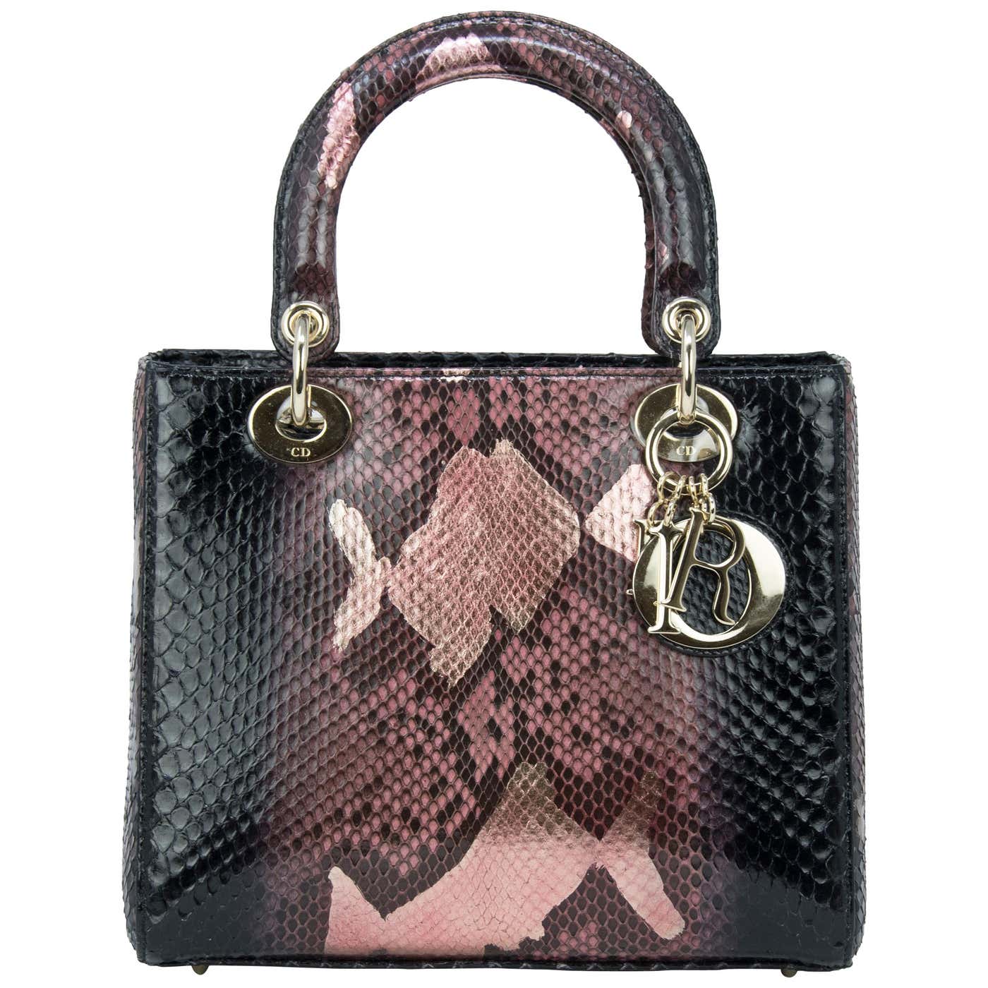 Dior Medium Metallic Python Lady Dior Bag at 1stDibs | lady dior mini ...