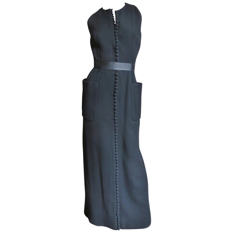 Geoffrey Beene Button Front Maxi Dress 1960s For Sale at 1stDibs