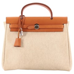 Hermes Herbag Toile and Leather PM