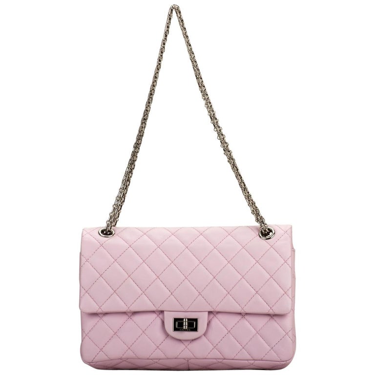 Chanel Pink Quilted Leather Reissue Medium Double Flap Bag For Sale at