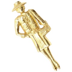 1990s. Vintage Chanel coco mademoiselle brooch. Can be hat pin, jacket pin, etc.