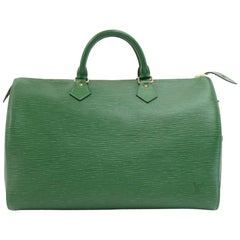 Vintage Louis Vuitton Speedy 35 Green Epi Leather City Hand Bag