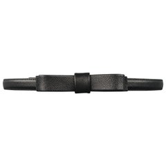 Prada Black Saffiano Leather Bow Waist Belt