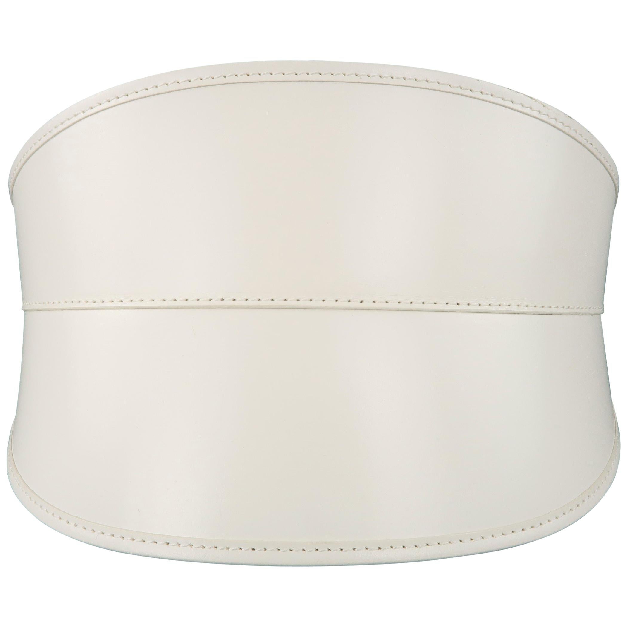 Alexander McQueen White Leather Corset Waist Belt