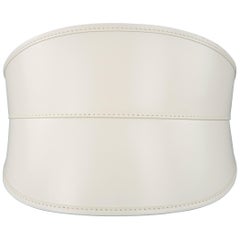 Alexander McQueen White Leather Corset Waist Belt