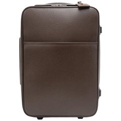 Louis Vuitton Pegase 60 Brown Taiga Leather Travel Suitcase