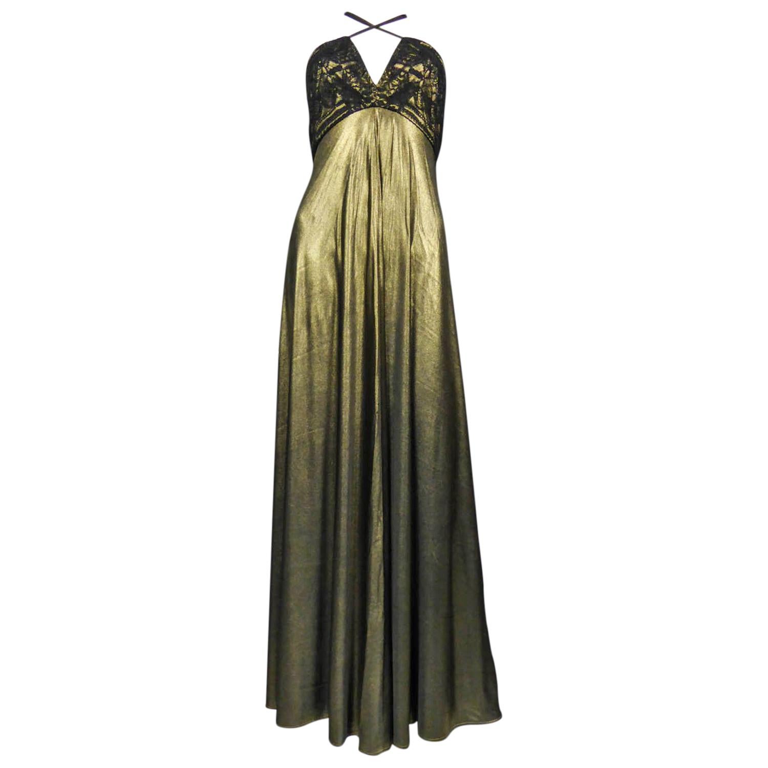 Christian Lacroix Haute Couture Golden Evening Gown, Circa 1995