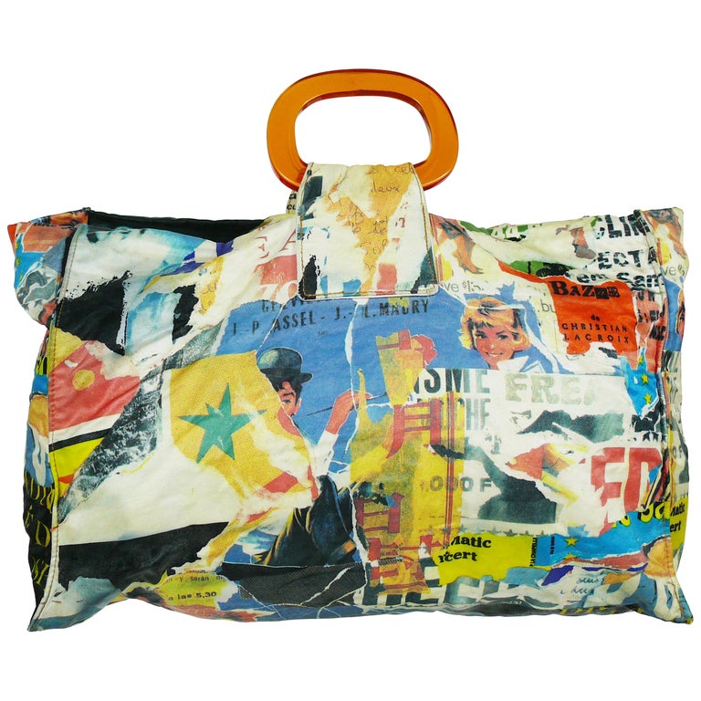 Christian Lacroix Bazar Vintage Lacerated Poster Pop Art Tote Bag at  1stDibs | pop art bags