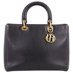 Christian Dior Vintage Lady Dior Handbag Leather Large