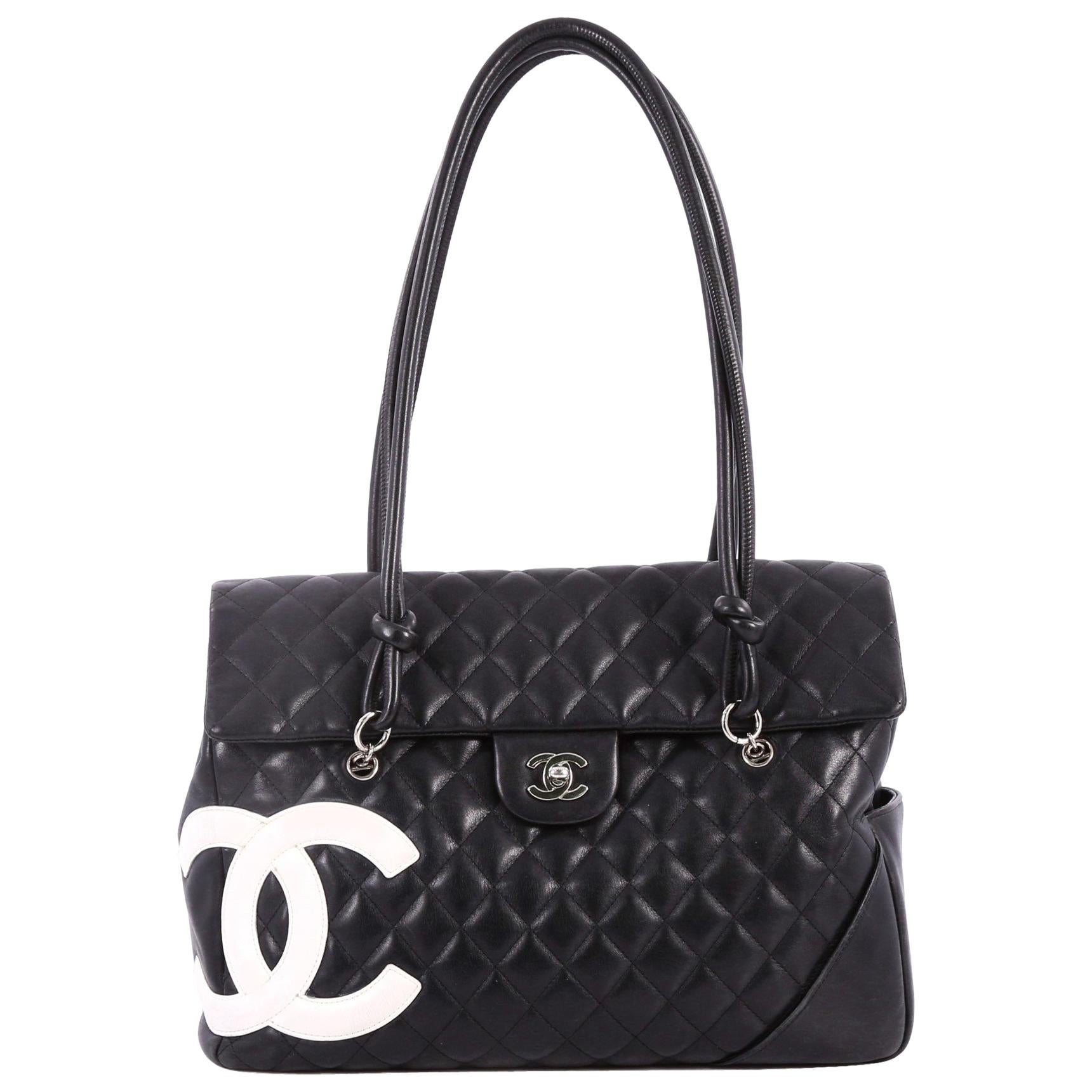 Chanel Red Quilted Lambskin CC Trendy Bowling Bag