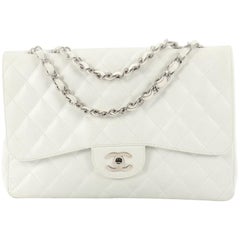Chanel Classic Single Flap Bag Quilted Caviar Jumbo