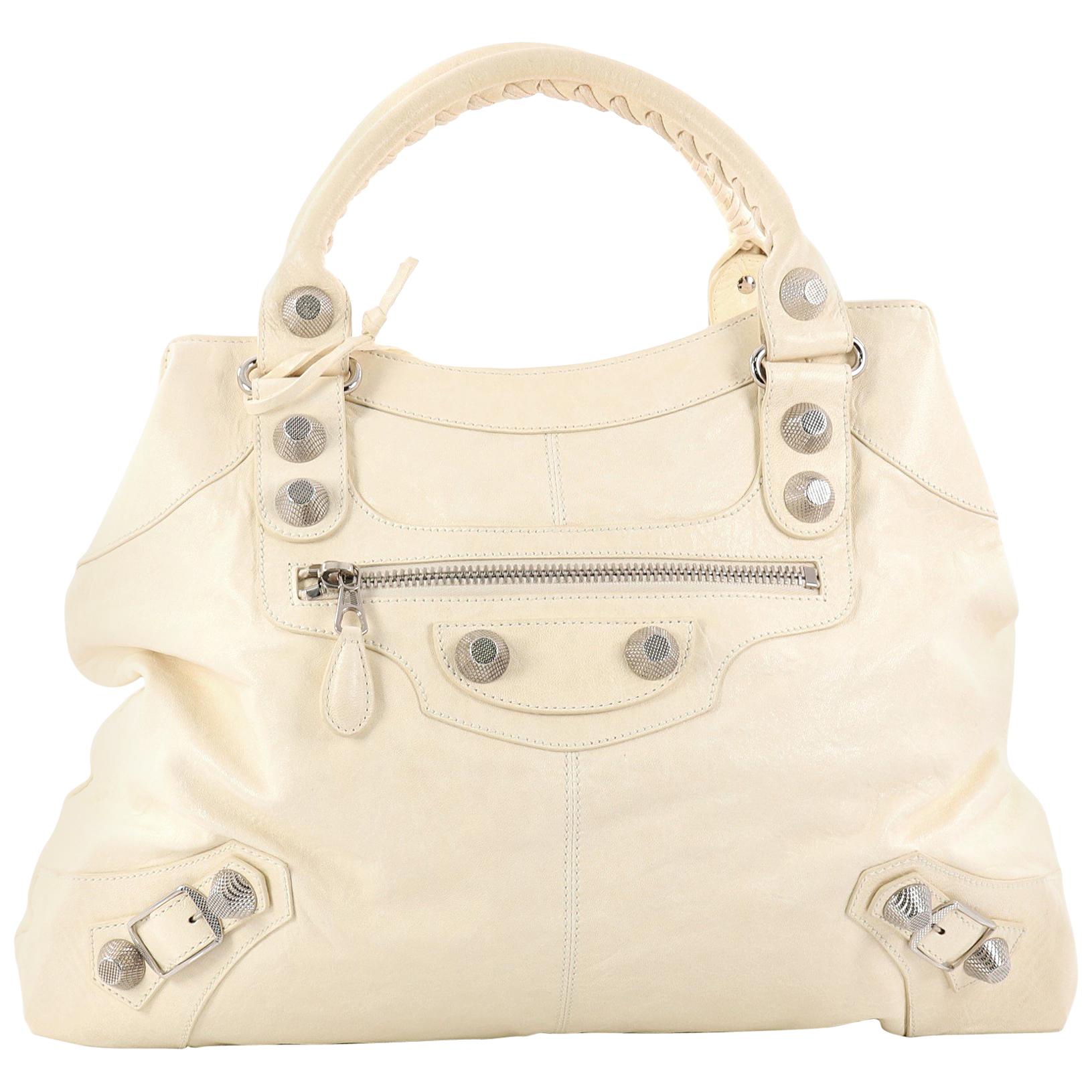 Balenciaga Brief Giant Studs Handbag Leather 