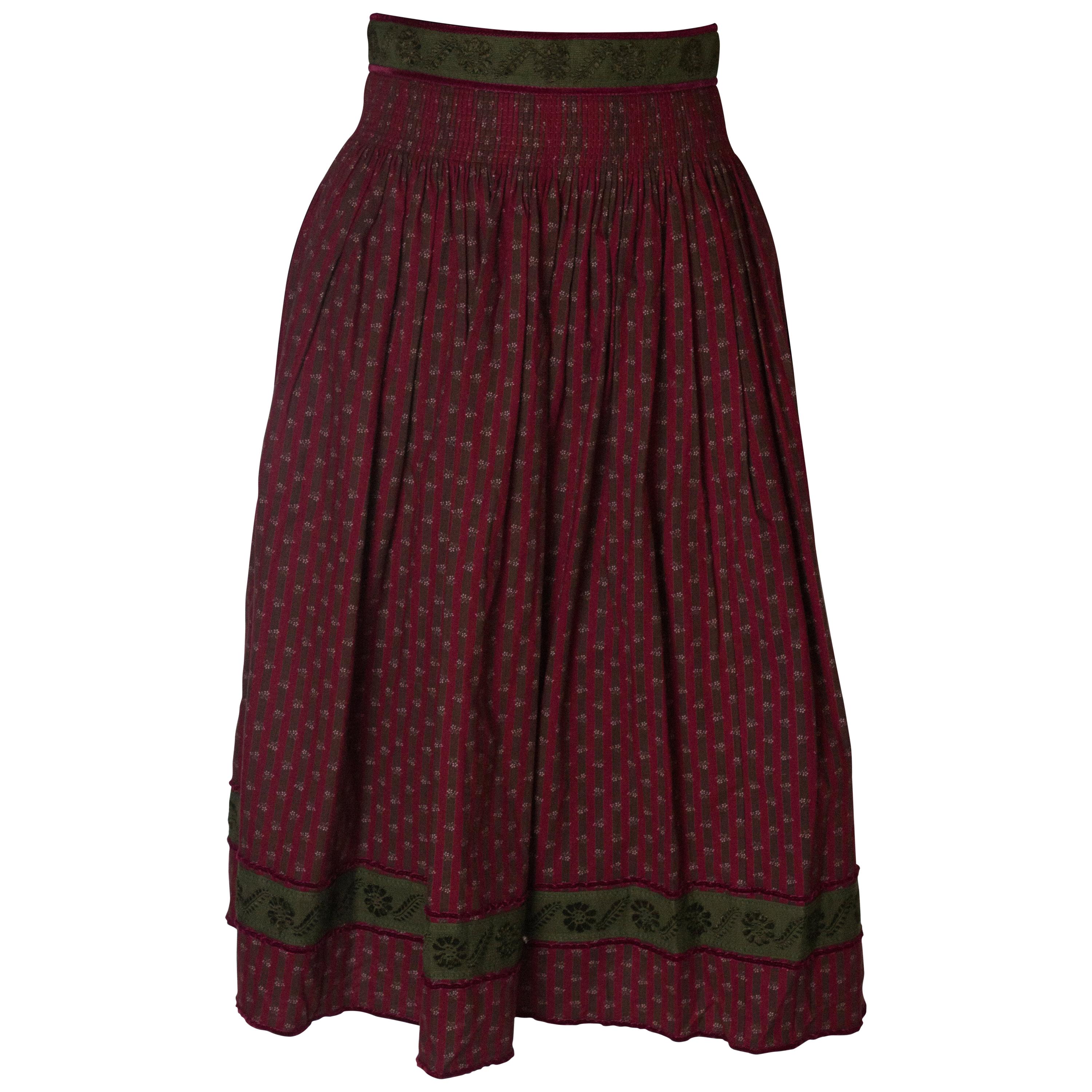 Vintage Burgundy Skirt For Sale