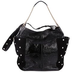 Jimmy Choo Anna Tote Leather and Studded Suede 