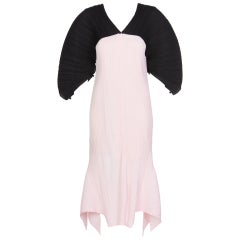 Vintage Issey Miyake Fette Pink Black Pleated Origami Dress