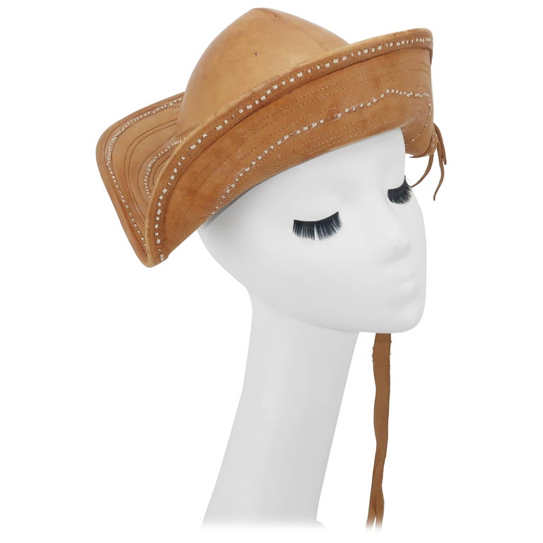 Vintage Traditional Brazilian Leather Cowboy Hat at 1stDibs | brazilian