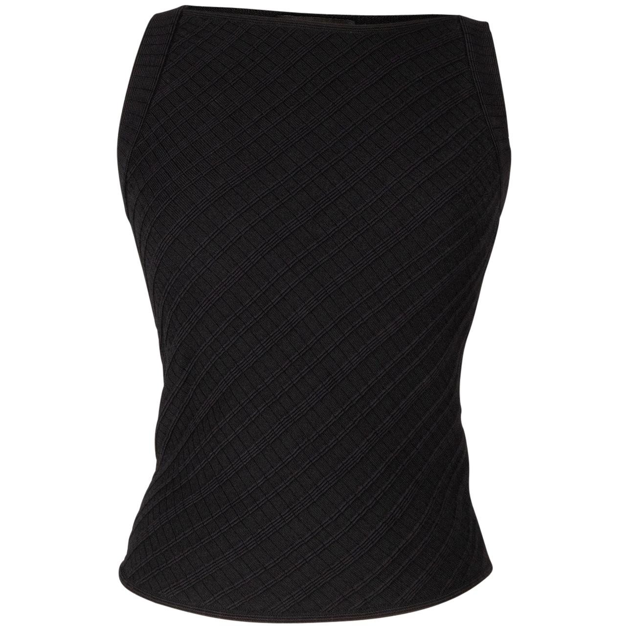 Giorgio Armani Top Black Textured Fabric Classic  40 / 6 For Sale