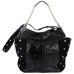 Jimmy Choo Anna Tote Leather and Studded Suede