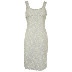 Chanel Light Blue Patel Tweed Dress - Size FR 36