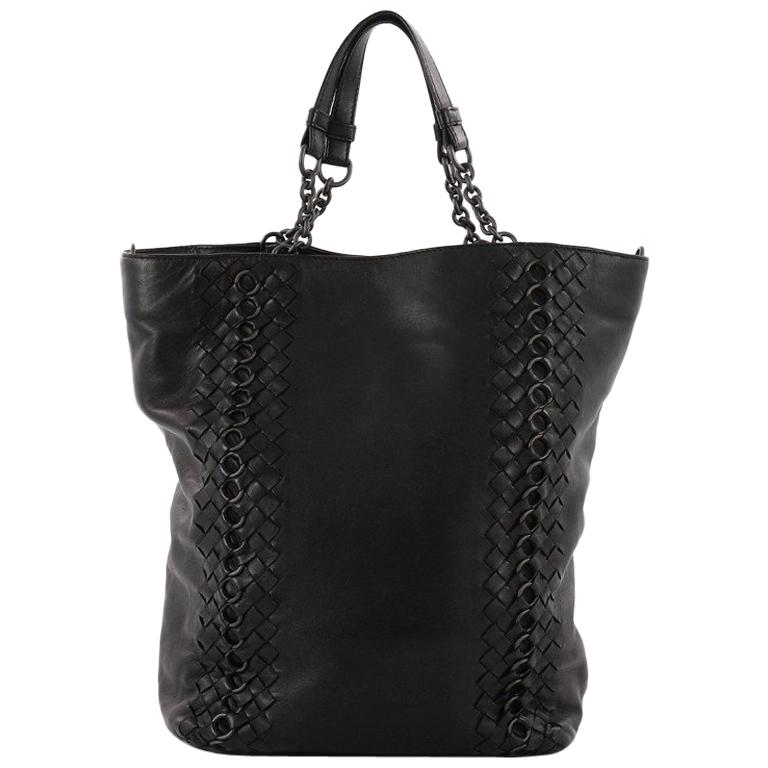  Bottega Veneta Convertible Chain Tote Leather with Intrecciato Detail Medium