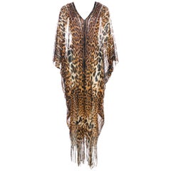 Tom Ford for Yves Saint Laurent Cheetah Silk Fringed Sexy Caftan, S / S 2002