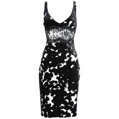 Versace Black & White Velvet Dress - Size IT 42