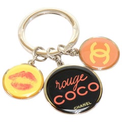 Chanel Rouge Coco  Silver-tone & Multicharm Key Ring/Chain