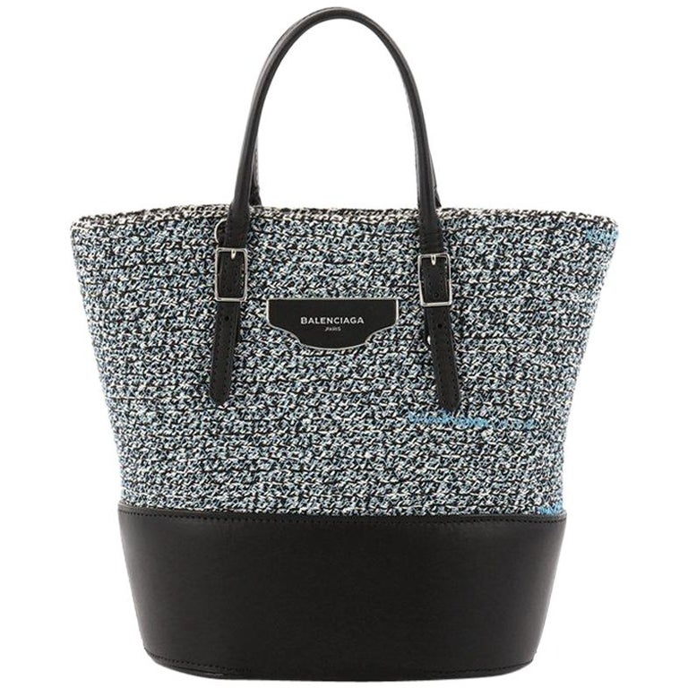 Balenciaga Convertible Per Tote Leather And Woven Fabric Small Balenciaga Convertible Per Tote Leather And Woven Fabric Small