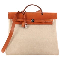 Hermes Herbag Toile and Leather MM