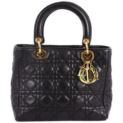 Christian Dior Lady Dior Handbag Cannage Quilt Lambskin Medium Christian Dior Lady Dior Handbag Cannage Quilt Lambskin Medium