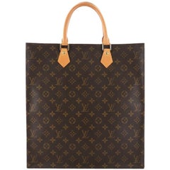  Louis Vuitton Sac Plat Handbag Monogram Canvas GM