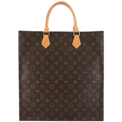 Authentic LOUIS VUITTON Sac Plat Monogram Tote Shopping Bag Purse #42030