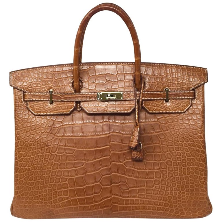 Hermes Paris Sac Gold Matte Alligator Leather Birkin 40 Bag, 2012 at ...