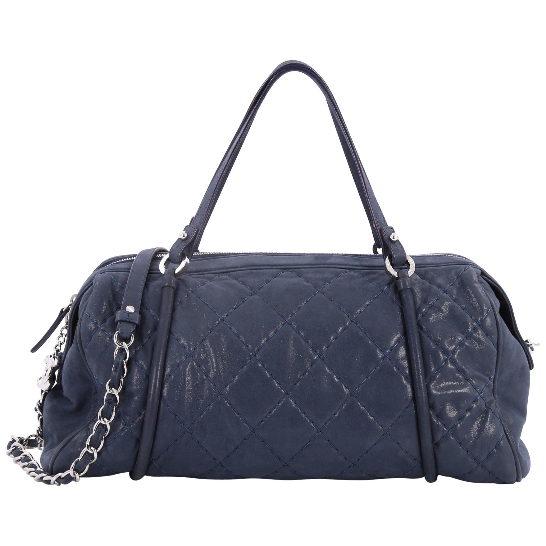 Chanel Relax CC Bowling Bag Quilted Iridescent Calfskin Large