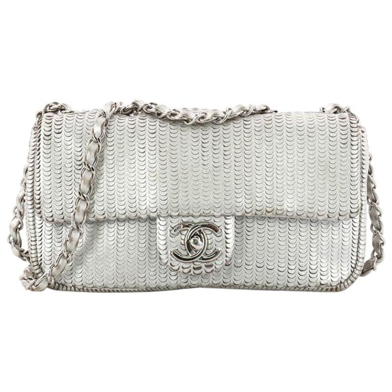 Chanel CC Flap Bag Laser Cut Leather Small at 1stDibs
