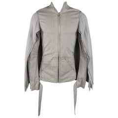 GARETH PUGH XS Light Grey Denim Chiffon Cape Overlay Jacket / Coat