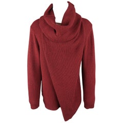 D.GNAK by KANG D. Size M Burgundy Knitted Wool Blend Oversized Cowl Neck Sweater