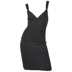 Vintage Alaia Fitted Black Strappy Dress - Size S