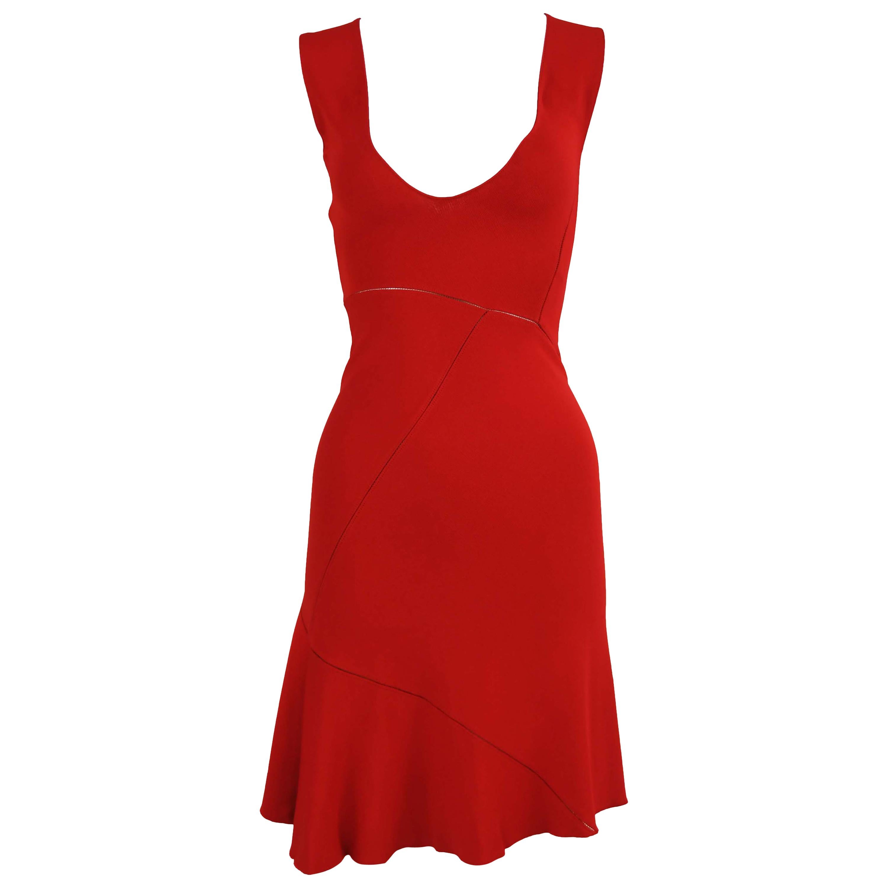 Alaia Fitted Red Cocktail Dress  For Sale