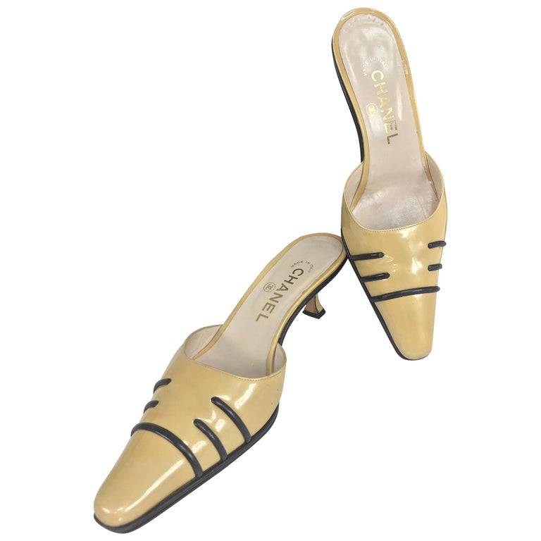 tan leather mules heels