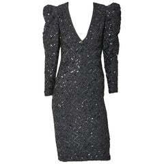 Galanos Beaded and Sequined Cocktail Dress