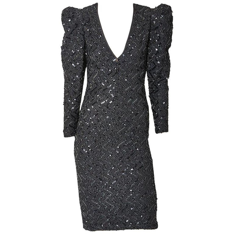 Galanos Beaded and Sequined Cocktail Dress For Sale at 1stDibs